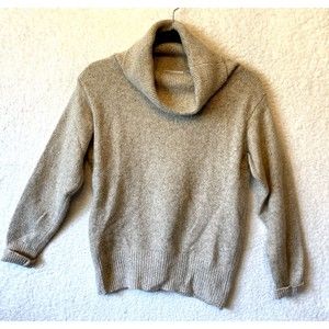 Vintage Jarrod's Cowl Neck Beige Sweater‎ Silk Wool Blend Size S 1980's